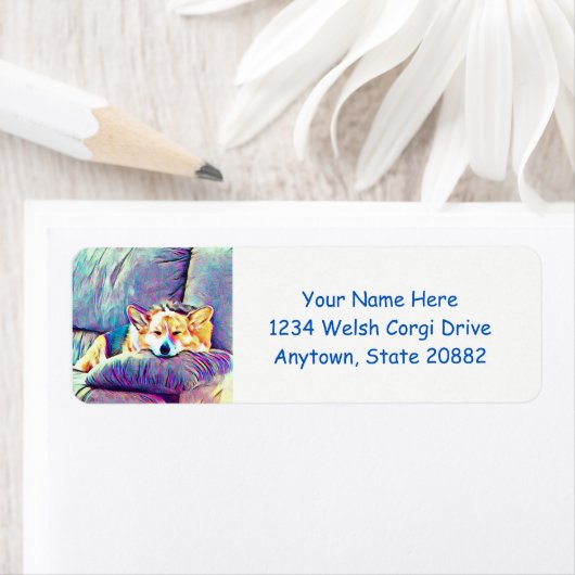 Étiquette Couch Corgi (En situation)