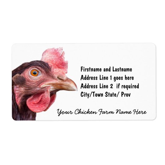 Étiquette Couche d'oeuf de poulet à plumes rouges (Devant)