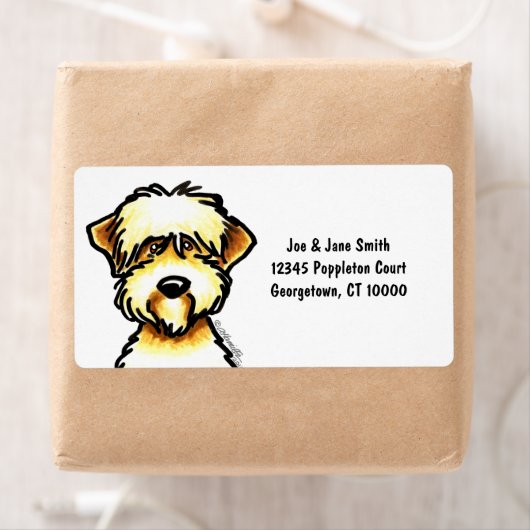 Étiquette Couché doux à la surface de Terrier (En situation)