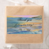 Étiquette coucher de soleil bleu merci pour (En situation)