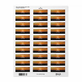 Étiquette Coucher de soleil - Ciel orange clair au-dessus de (Feuille entière)