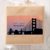 Étiquette Coucher de soleil de PixDezines à la porte d'or (En situation)