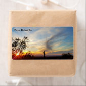 Étiquette Coucher de soleil du désert de l'Arizona avec Sagu (En situation)