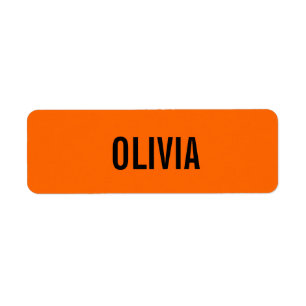 Étiquette Coucher de soleil Orange Moderne Nom   Minimaliste