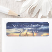 Étiquette Coucher De Soleil Personnalisé Sur La Plage Retour (En situation)