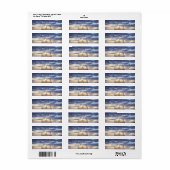 Étiquette Coucher De Soleil Personnalisé Sur La Plage Retour (Feuille entière)