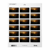 Étiquette Coucher de soleil sur la mer II (Feuille entière)