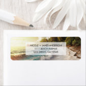 Étiquette Coucher de soleil sur la plage paradisiaque pour u (En situation)