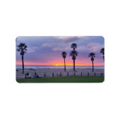 Étiquette Coucher de soleil sur la plage violette (Devant)