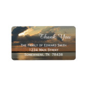 Étiquette Coucher de soleil sur le Merci d'eau (Devant)