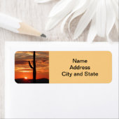 Étiquette Coucher de soleil sur le paysage de l'Arizona (En situation)