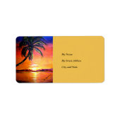Étiquette Coucher de soleil tropical (Devant)