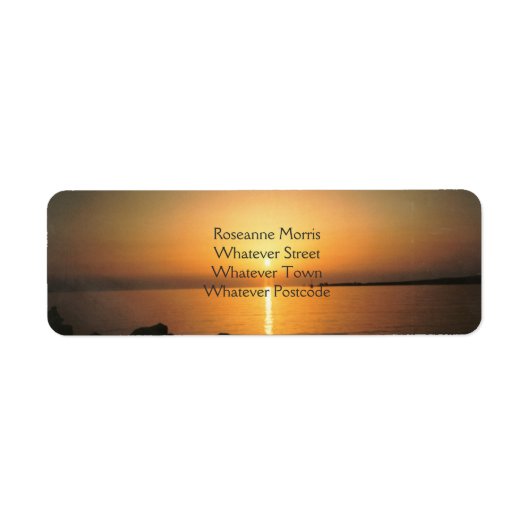 Étiquette Coucher du soleil (Devant)