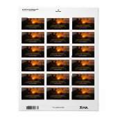 Étiquette Coucher du soleil du soir, Mariage rustique (Feuille entière)