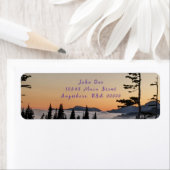 Étiquette Coucher du soleil sur les tables d'expédition Moun (En situation)