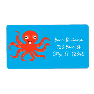 Étiquette Coucou rouge souriant Octopus Thunder_Cove