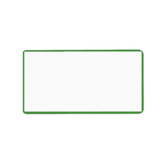 Étiquette Couleur blanche avec des bordures vert mince (Devant)