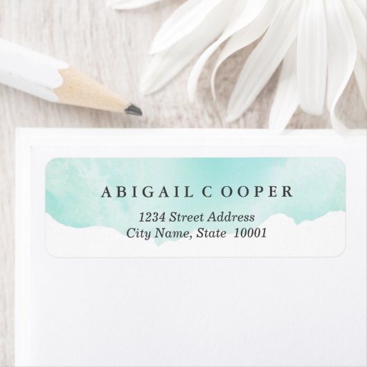 Étiquette couleur bleu turquoise (En situation)