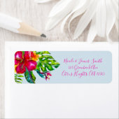 Étiquette Couleur claire Tropical Floral Hibiscus Feuille Lu (En situation)