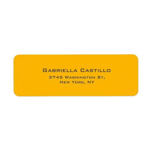 Étiquette Couleur créative Jaune Plaine Élégante Simple (Devant)