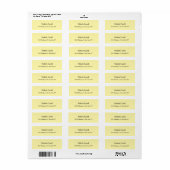Étiquette Couleur crème Professionnel Unique Classique (Feuille entière)