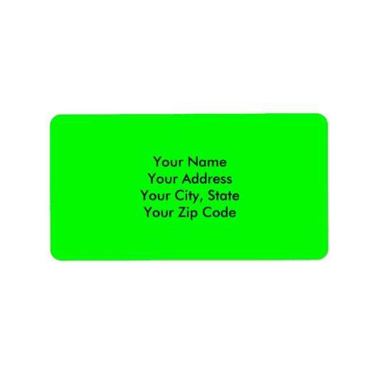 Étiquette Couleur d'accentuation verte brillante au néon bri (Devant)