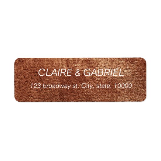 Étiquette Couleur de cuivre peint moderne simple adresse de  (Devant)
