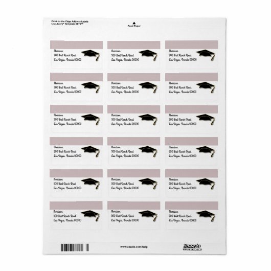 Étiquette Couleur de l'école Noir Monogramme de diplôme (Feuille entière)