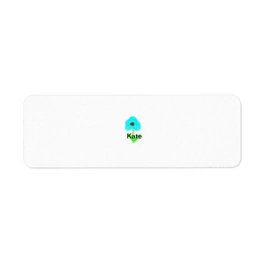Étiquette Couleur d'eau bleu vert ajouter votre nom texte pe (Devant)