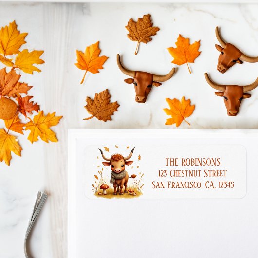 Étiquette Couleur d'eau d'automne Texas Longhorn Calf Scarf