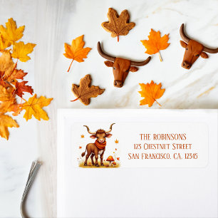 Étiquette Couleur d'eau d'automne Texas Longhorn Calf Scarf