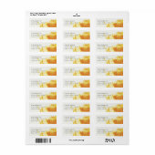 ÉTIQUETTE COULEUR D'EAU JAUNE ADRESSE DU PAYSAGE D'ARBRE D'A (Feuille entière)