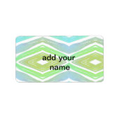 Étiquette Couleur d'eau simple vert bleu texture (Devant)