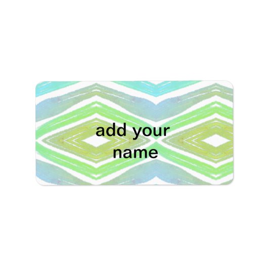 Étiquette Couleur d'eau simple vert bleu texture (Devant)