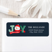 Étiquette COULEUR ÉDITABLE Joyeuse Snowman Adresse de vacanc (En situation)