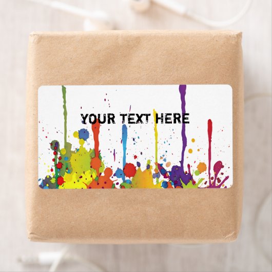 Étiquette COULEUR FUNNY SPLASH II + votre backgr. & texte (En situation)