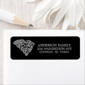 Étiquette Couleur modifiable CAROLINA SUD Faire-part de dépl (En situation)