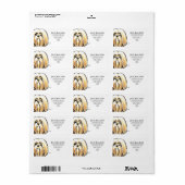 Étiquette Couleur personnalisée Lhasa Apso (Feuille entière)
