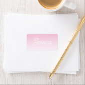 Étiquette Couleur rose clair ombrée (modifiable) et votre te (En situation)