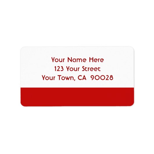 Étiquette couleur rouge simple (Devant)