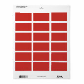 Étiquette Couleur rouge uni Noël (Feuille entière)