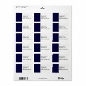 Étiquette Couleur solide : bleu marine (Feuille entière)