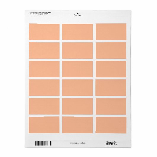 Étiquette Couleur solide Fuzz Peach (Feuille entière)