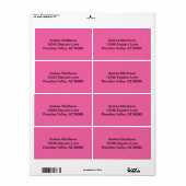 Étiquette Couleur solide rose Flamant rose (Feuille entière)