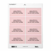 Étiquette Couleur solide rose pâle (Feuille entière)