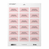 Étiquette Couleur solide rose pâle (Feuille entière)