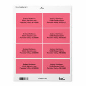 Étiquette Couleur solide rose pastèque (Feuille entière)