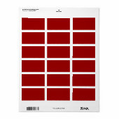 Étiquette Couleur solide rouge Crimson (Feuille entière)