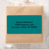 Étiquette Couleur solide turquoise (En situation)