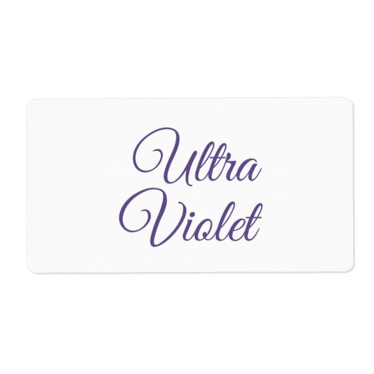 Étiquette Couleur Ultra violet 2018 (Devant)